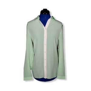 Mint Button Down Blouse From Forever 21